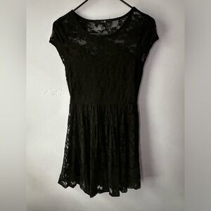 XXI Black Floral Lace Dress Size S